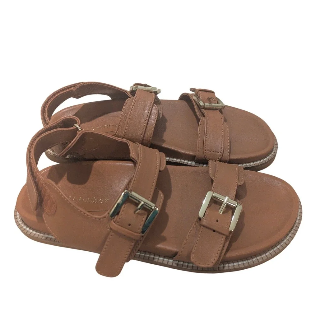 Women’s Tan Buckle Sandals